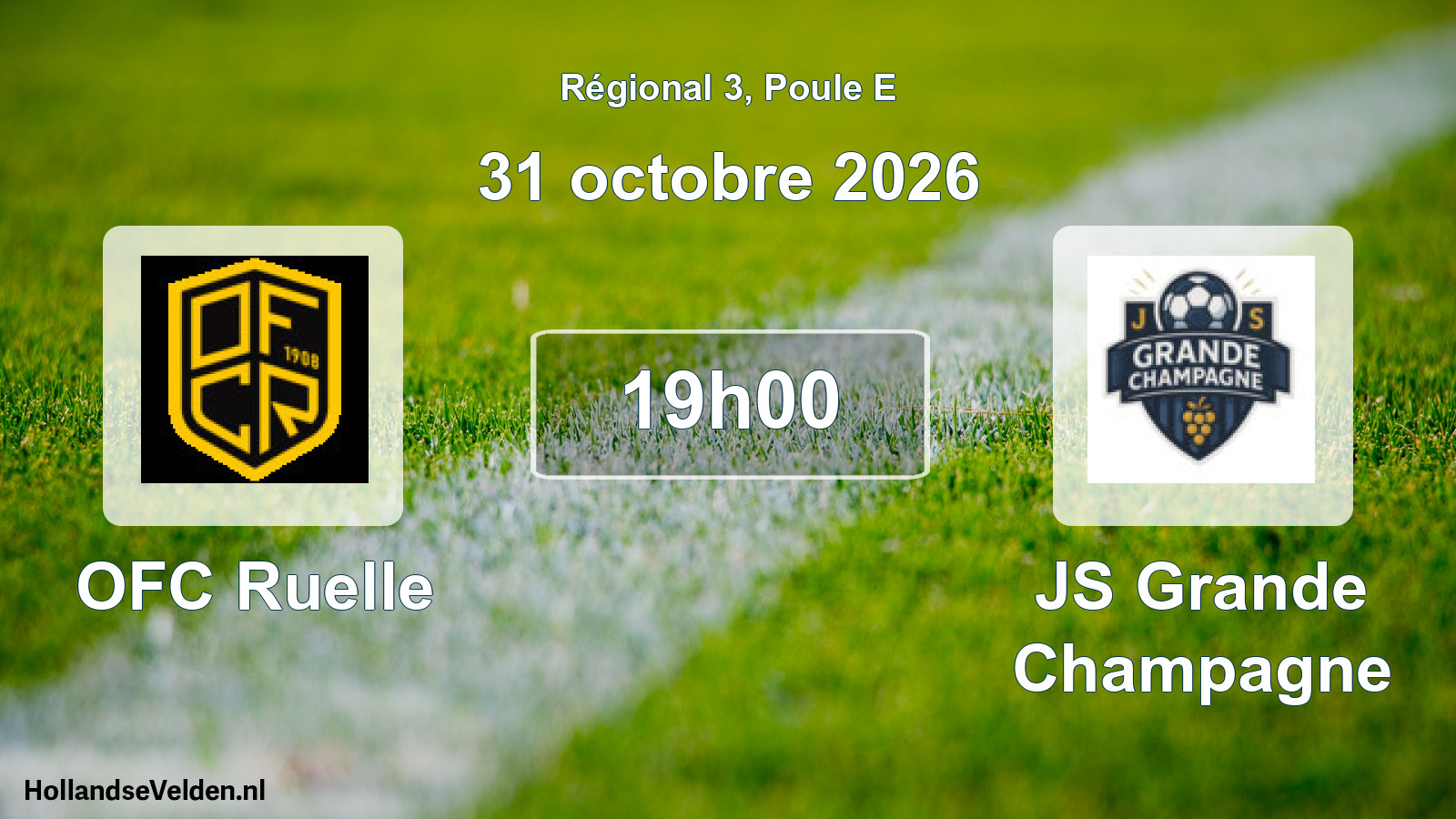 Match programmé: OFC Ruelle - JS Grande Champagne (31 octobre 2026)
