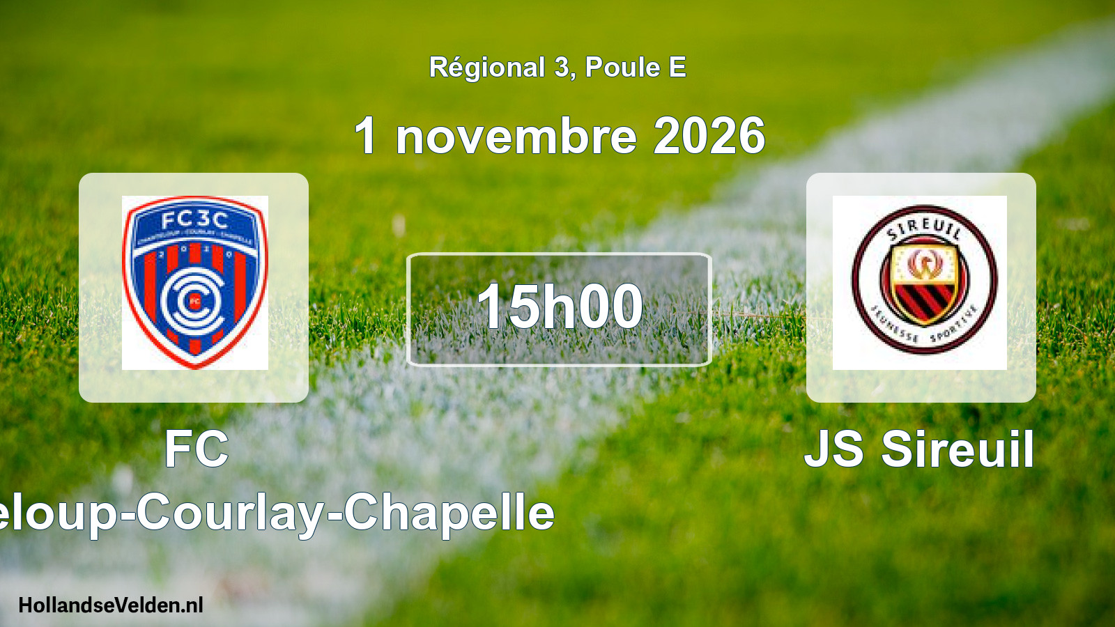 Match programmé: FC Chanteloup-Courlay-Chapelle - JS Sireuil (1 novembre 2026)