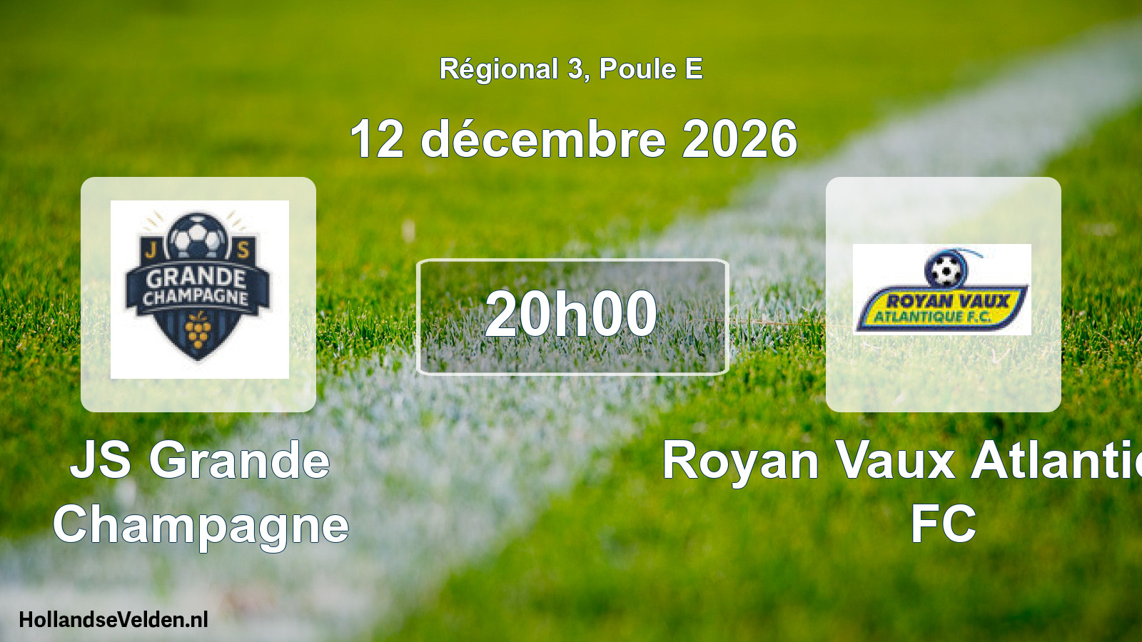 Match programmé: JS Grande Champagne - Royan Vaux Atlantique FC (12 décembre 2026)