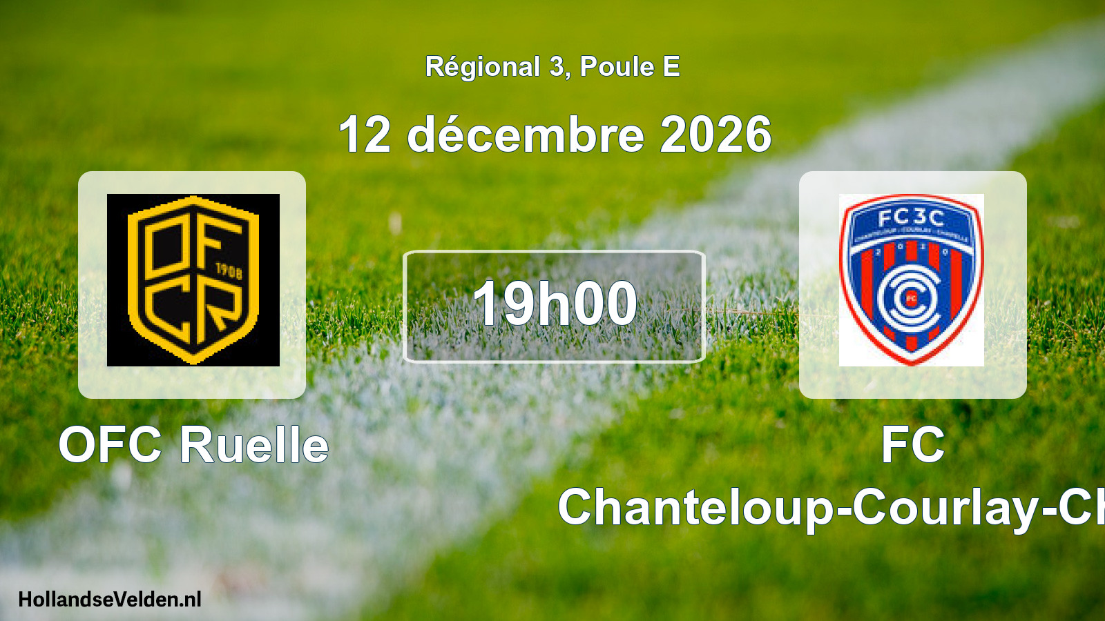 Match programmé: OFC Ruelle - FC Chanteloup-Courlay-Chapelle (12 décembre 2026)