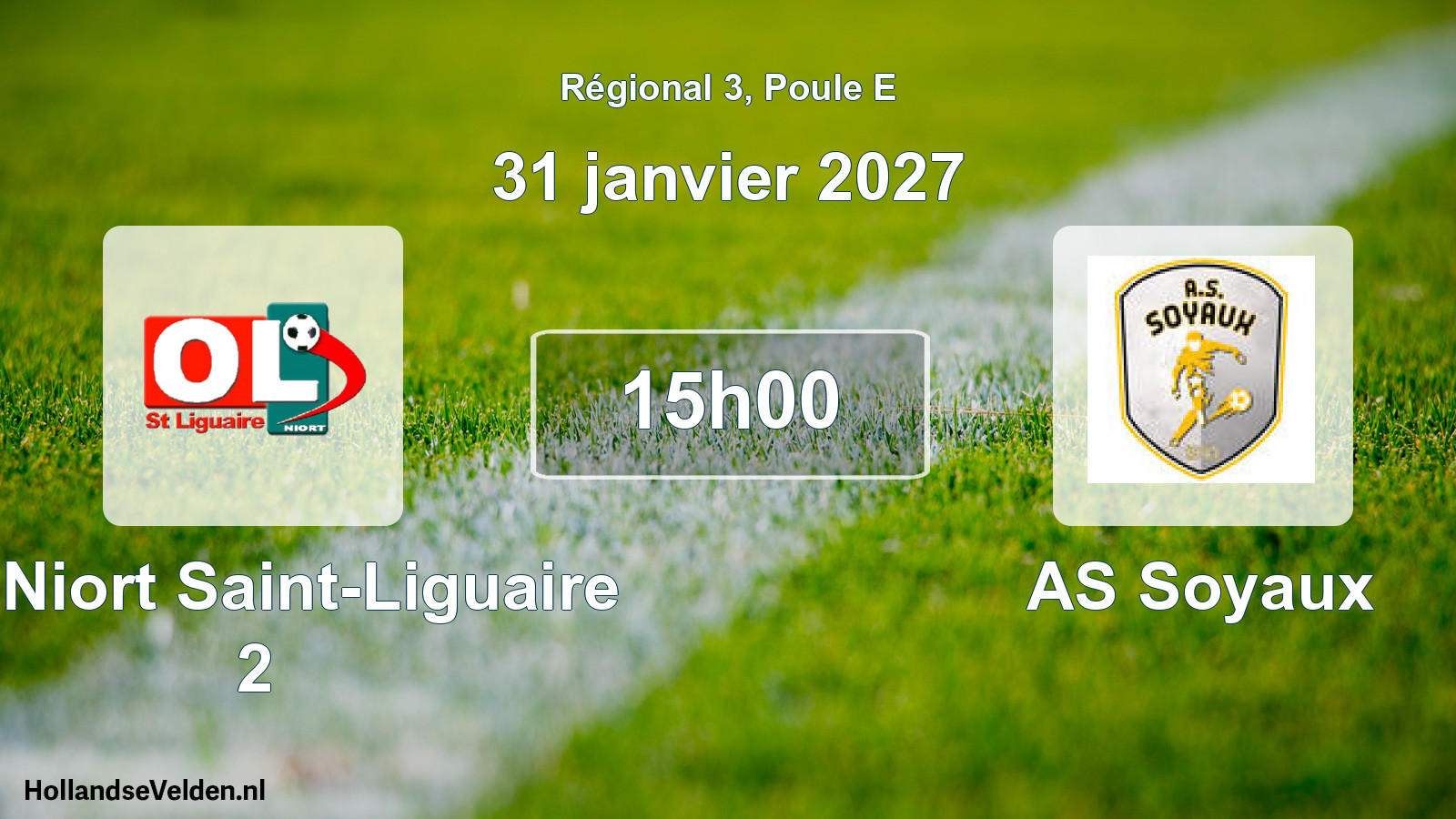 Match programmé: OL Niort Saint-Liguaire 2 - AS Soyaux (31 janvier 2027)