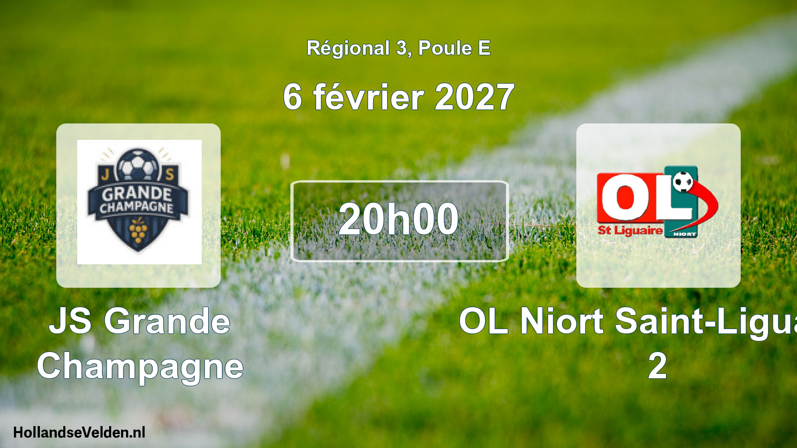 Match programmé: JS Grande Champagne - OL Niort Saint-Liguaire 2 (6 février 2027)
