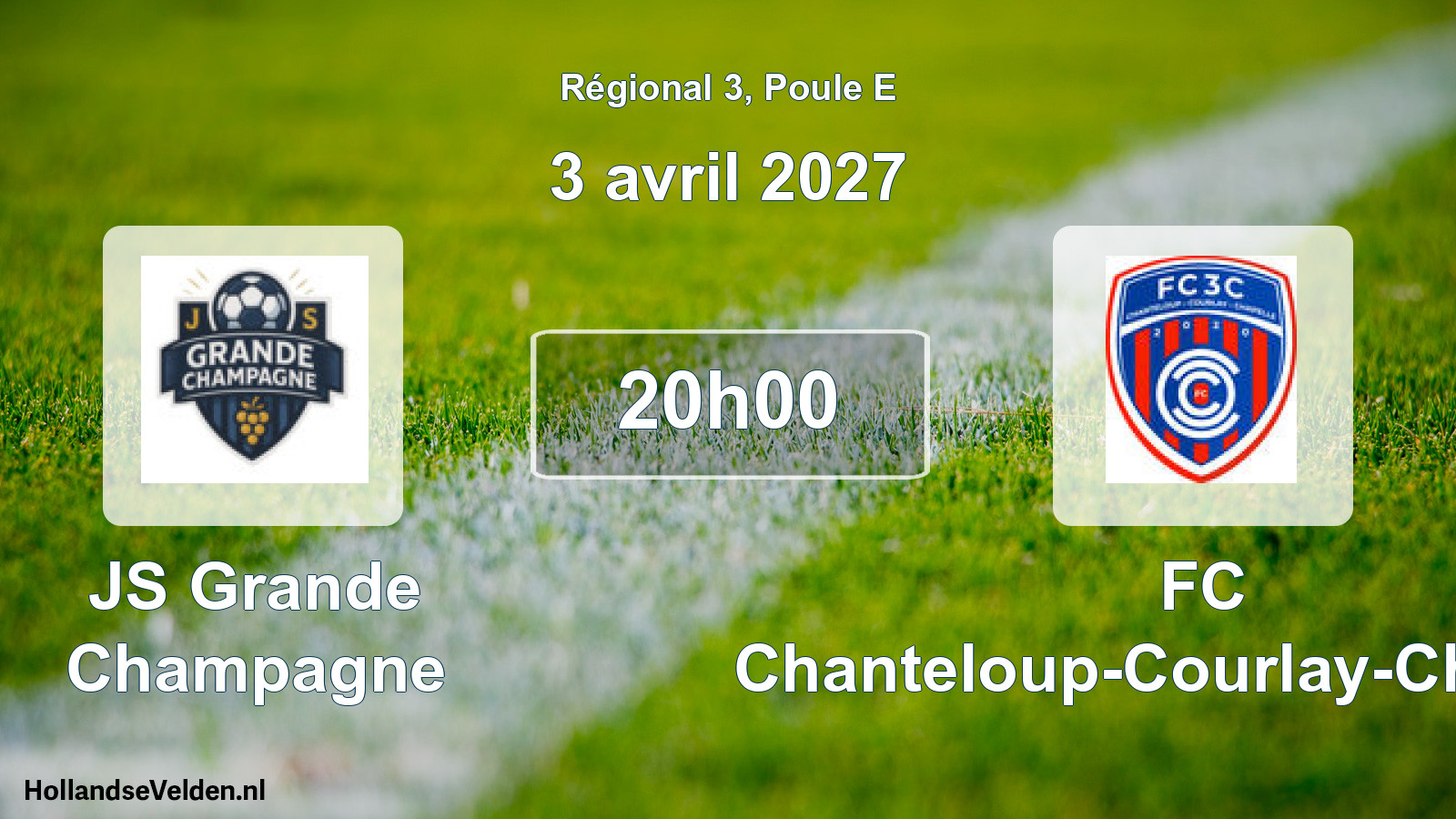 Match programmé: JS Grande Champagne - FC Chanteloup-Courlay-Chapelle (3 avril 2027)