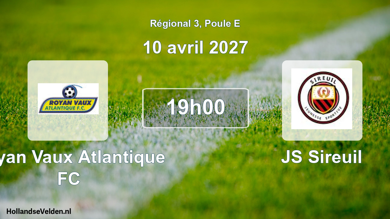 Match programmé: Royan Vaux Atlantique FC - JS Sireuil (10 avril 2027)
