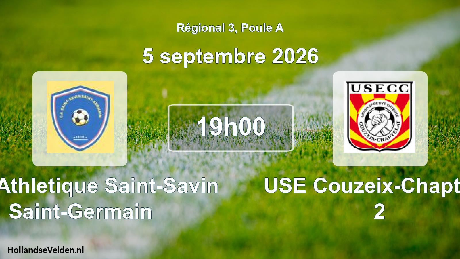 Scheduled Match: Club Athletique Saint-Savin Saint-Germain - USE Couzeix-Chaptelat 2 (5 September 2026)