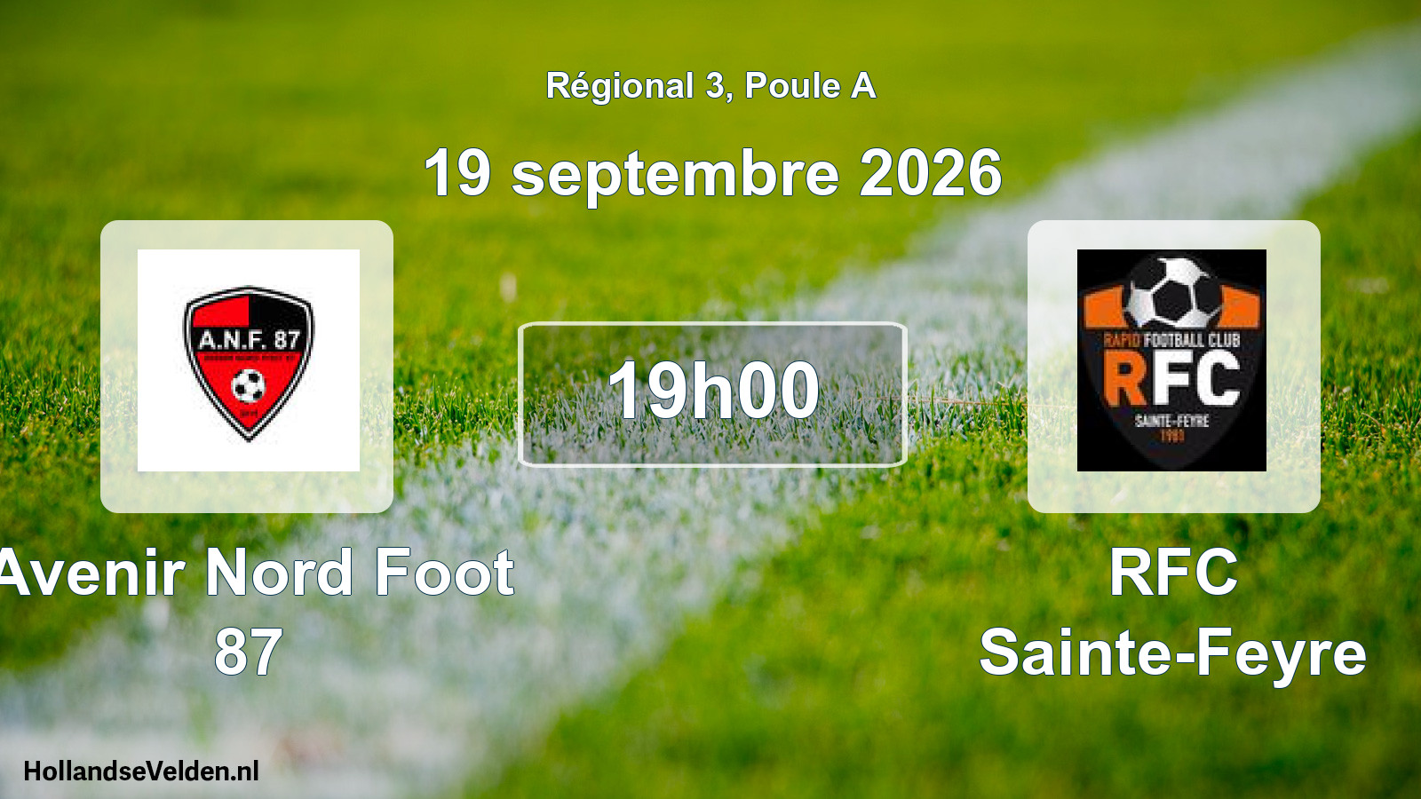Scheduled Match: Avenir Nord Foot 87 - RFC Sainte-Feyre (19 September 2026)