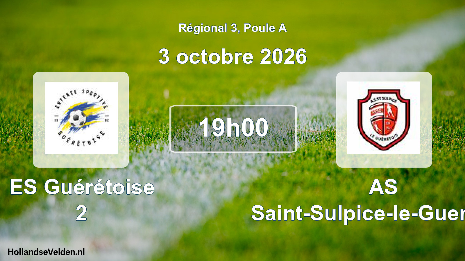 Scheduled Match: ES Guérétoise 2 - AS Saint-Sulpice-le-Gueretois (3 October 2026)
