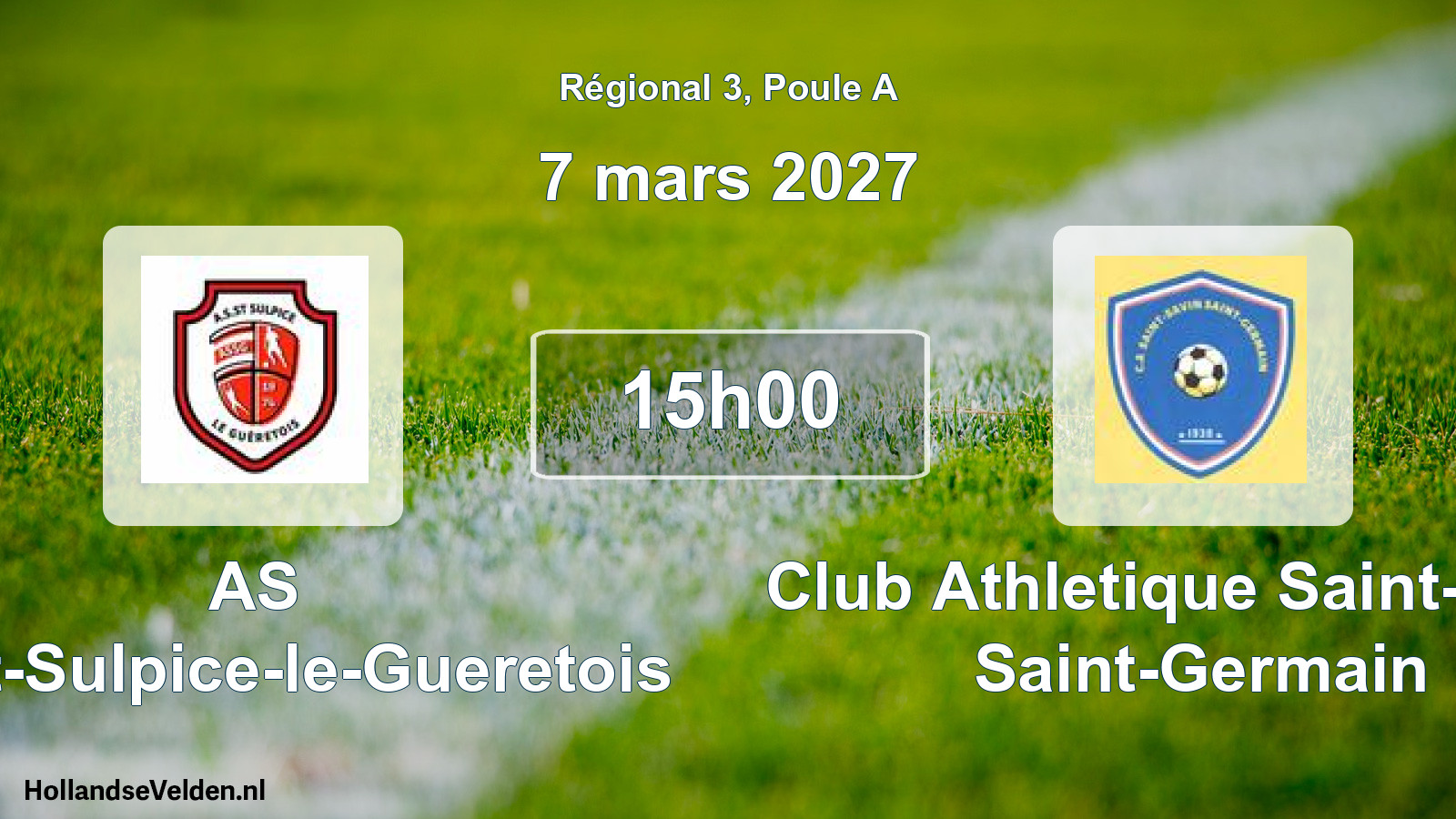 Geplande wedstrijd: AS Saint-Sulpice-le-Gueretois - Club Athletique Saint-Savin Saint-Germain (7 maart 2027)