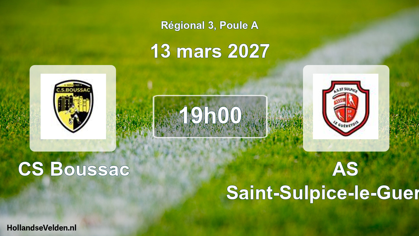 Geplande wedstrijd: CS Boussac - AS Saint-Sulpice-le-Gueretois (13 maart 2027)