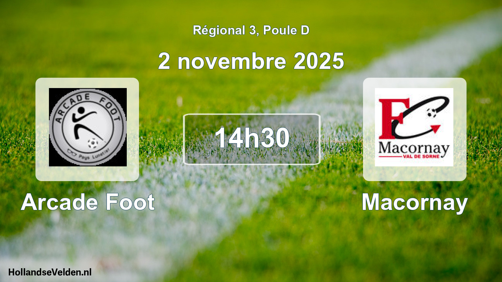 Scheduled Match: Arcade Foot - Macornay (2 November 2025)