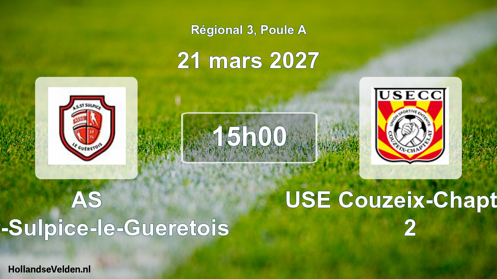 Scheduled Match: AS Saint-Sulpice-le-Gueretois - USE Couzeix-Chaptelat 2 (21 March 2027)