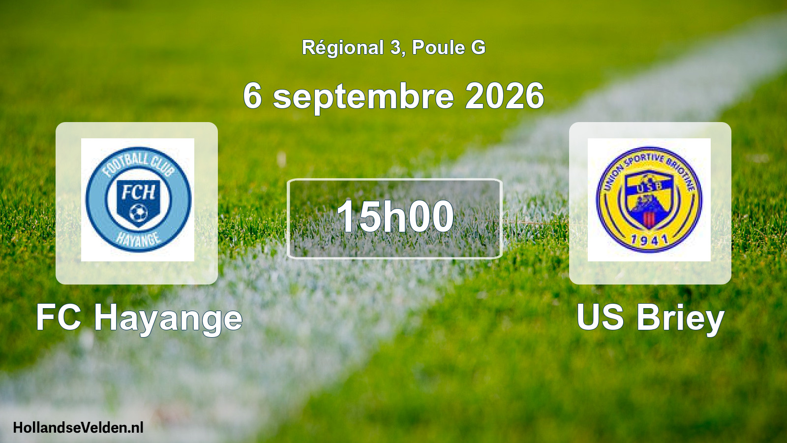 Match programmé: FC Hayange - US Briey (6 septembre 2026)