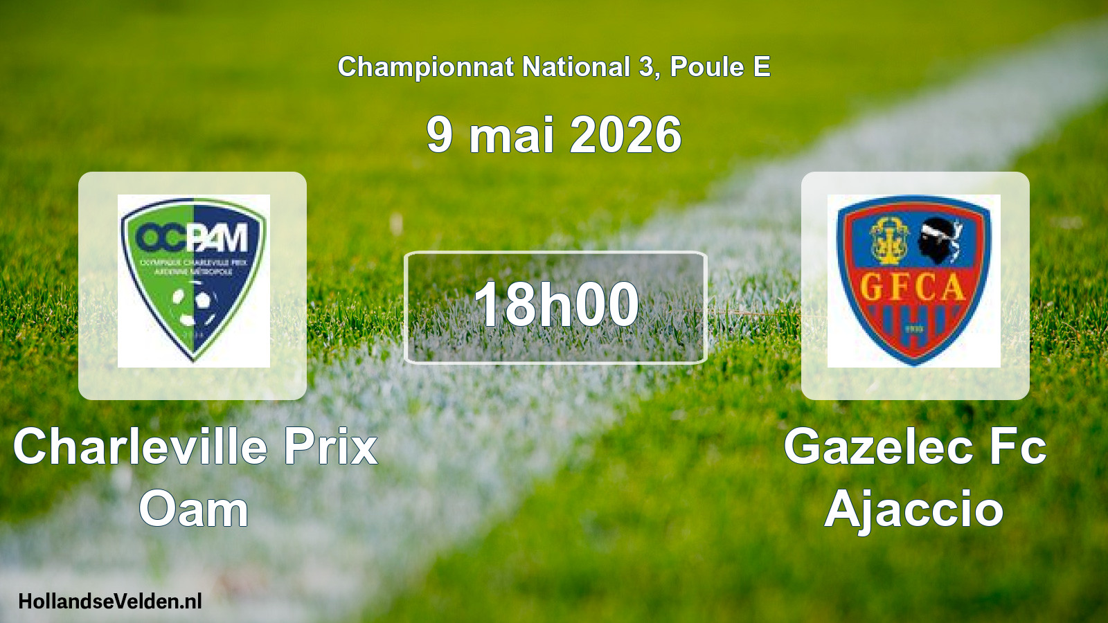 Geplande wedstrijd: Charleville Prix Oam - Gazelec Fc Ajaccio (9 mei 2026)