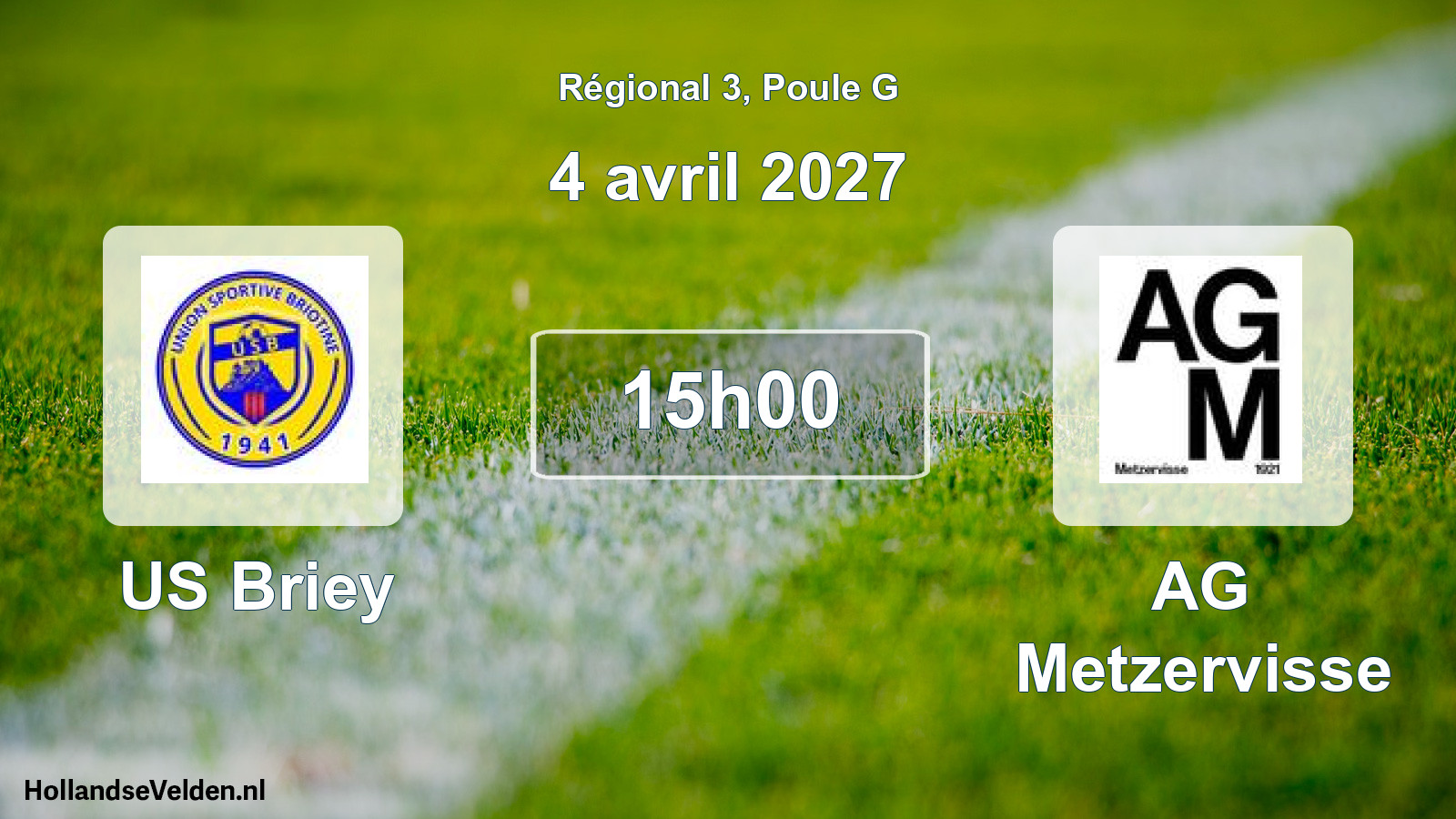 Match programmé: US Briey - AG Metzervisse (4 avril 2027)