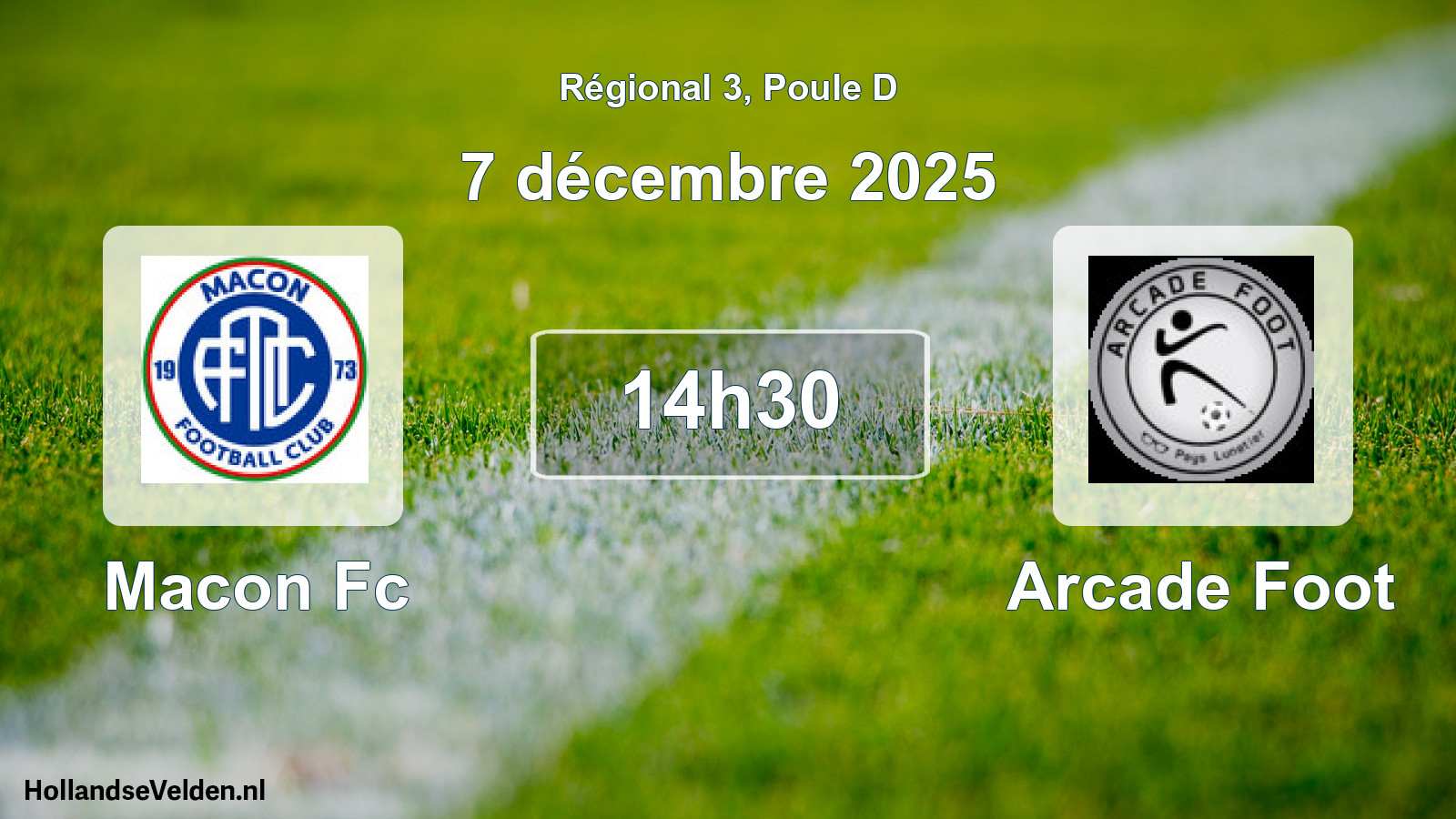 Geplande wedstrijd: Macon Fc - Arcade Foot (7 décembre 2025)