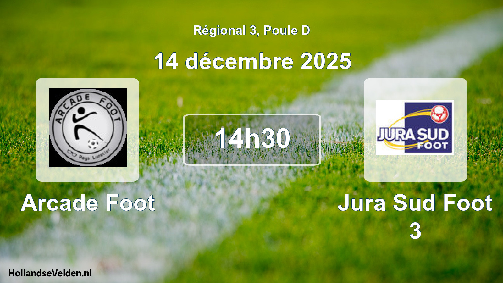 Scheduled Match: Arcade Foot - Jura Sud Foot 3 (14 December 2025)
