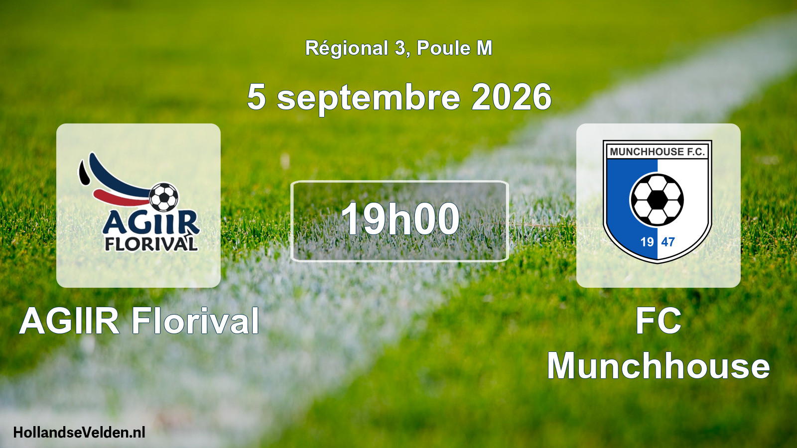 Match programmé: AGIIR Florival - FC Munchhouse (5 septembre 2026)