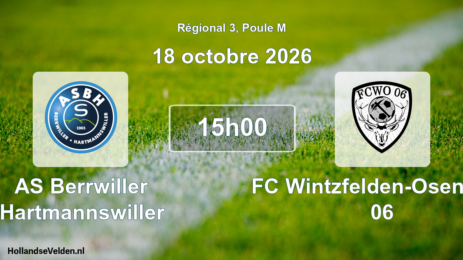 Match programmé: AS Berrwiller Hartmannswiller - FC Wintzfelden-Osenbach 06 (18 octobre 2026)