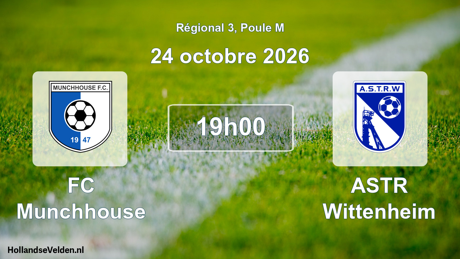 Match programmé: FC Munchhouse - ASTR Wittenheim (24 octobre 2026)
