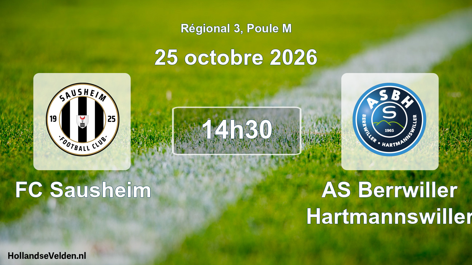 Match programmé: FC Sausheim - AS Berrwiller Hartmannswiller (25 octobre 2026)