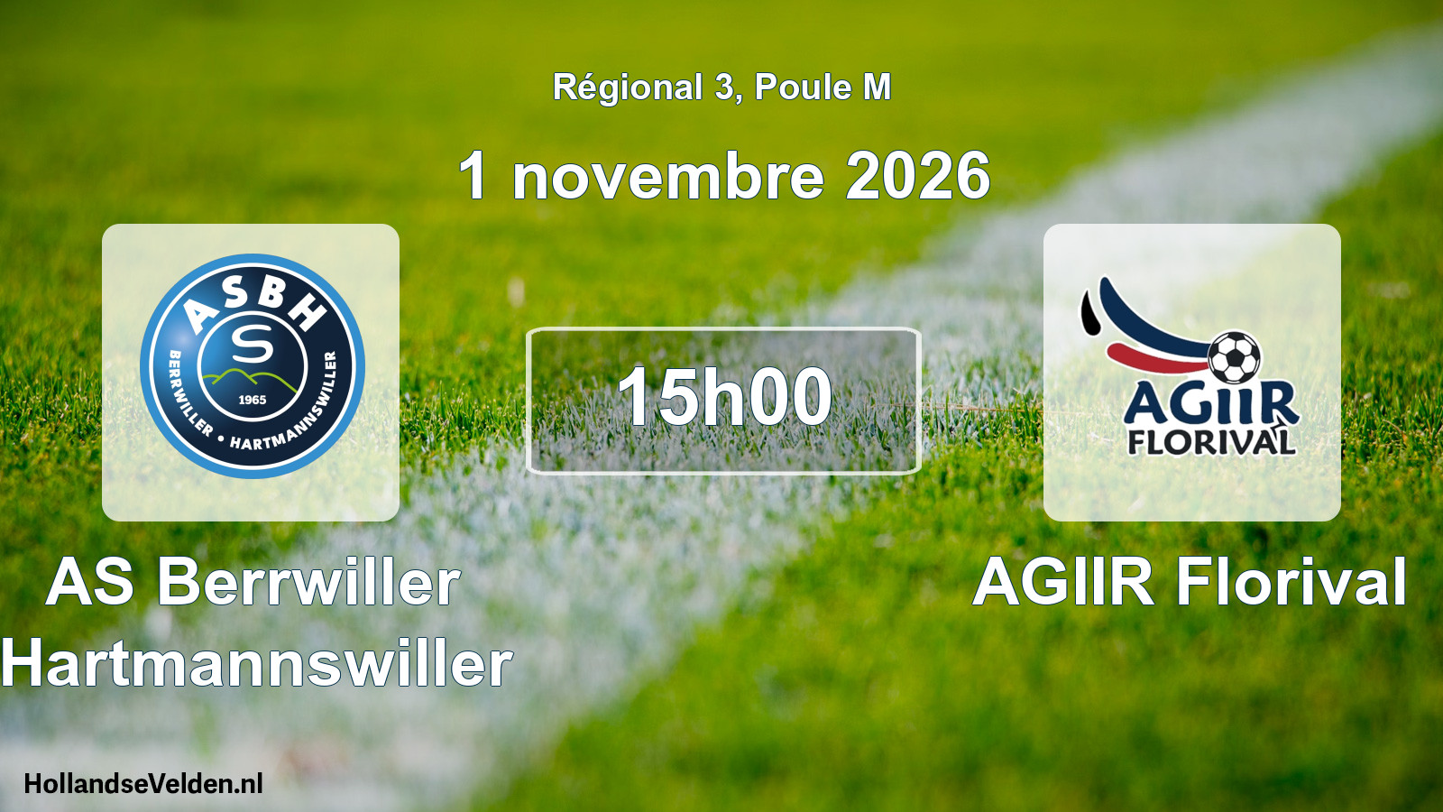 Match programmé: AS Berrwiller Hartmannswiller - AGIIR Florival (1 novembre 2026)