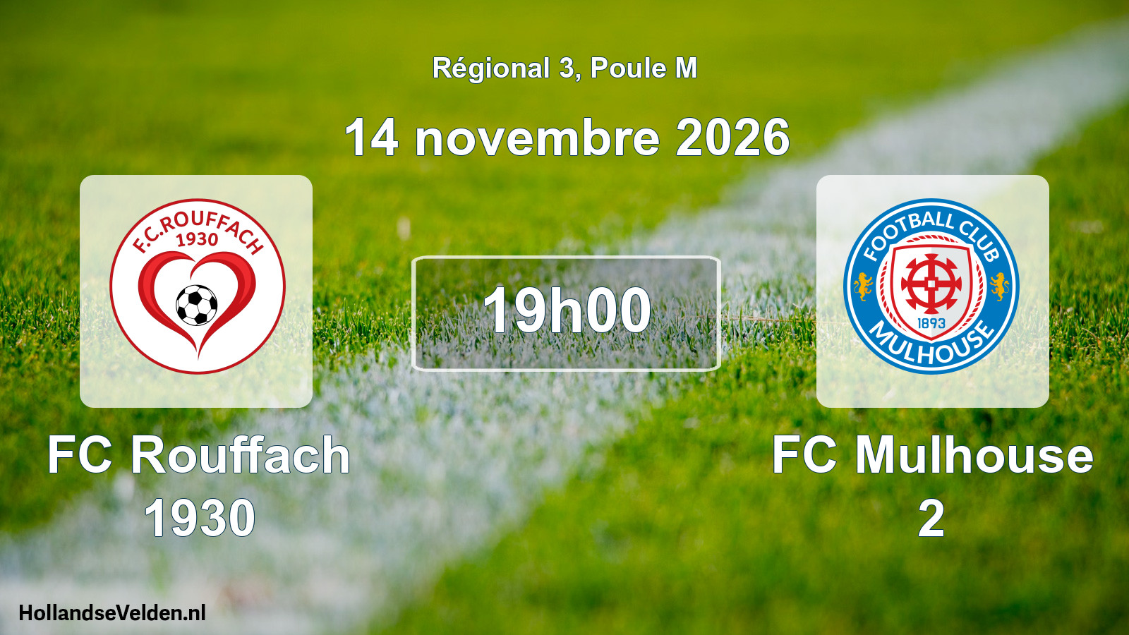 Match programmé: FC Rouffach 1930 - FC Mulhouse 2 (14 novembre 2026)