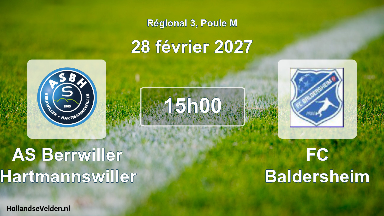Match programmé: AS Berrwiller Hartmannswiller - FC Baldersheim (28 février 2027)