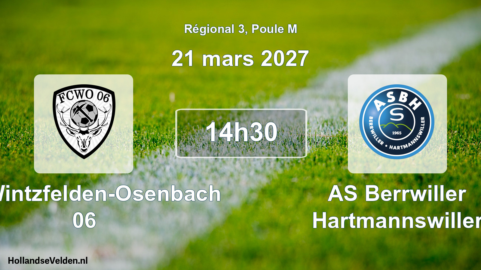 Match programmé: FC Wintzfelden-Osenbach 06 - AS Berrwiller Hartmannswiller (21 mars 2027)