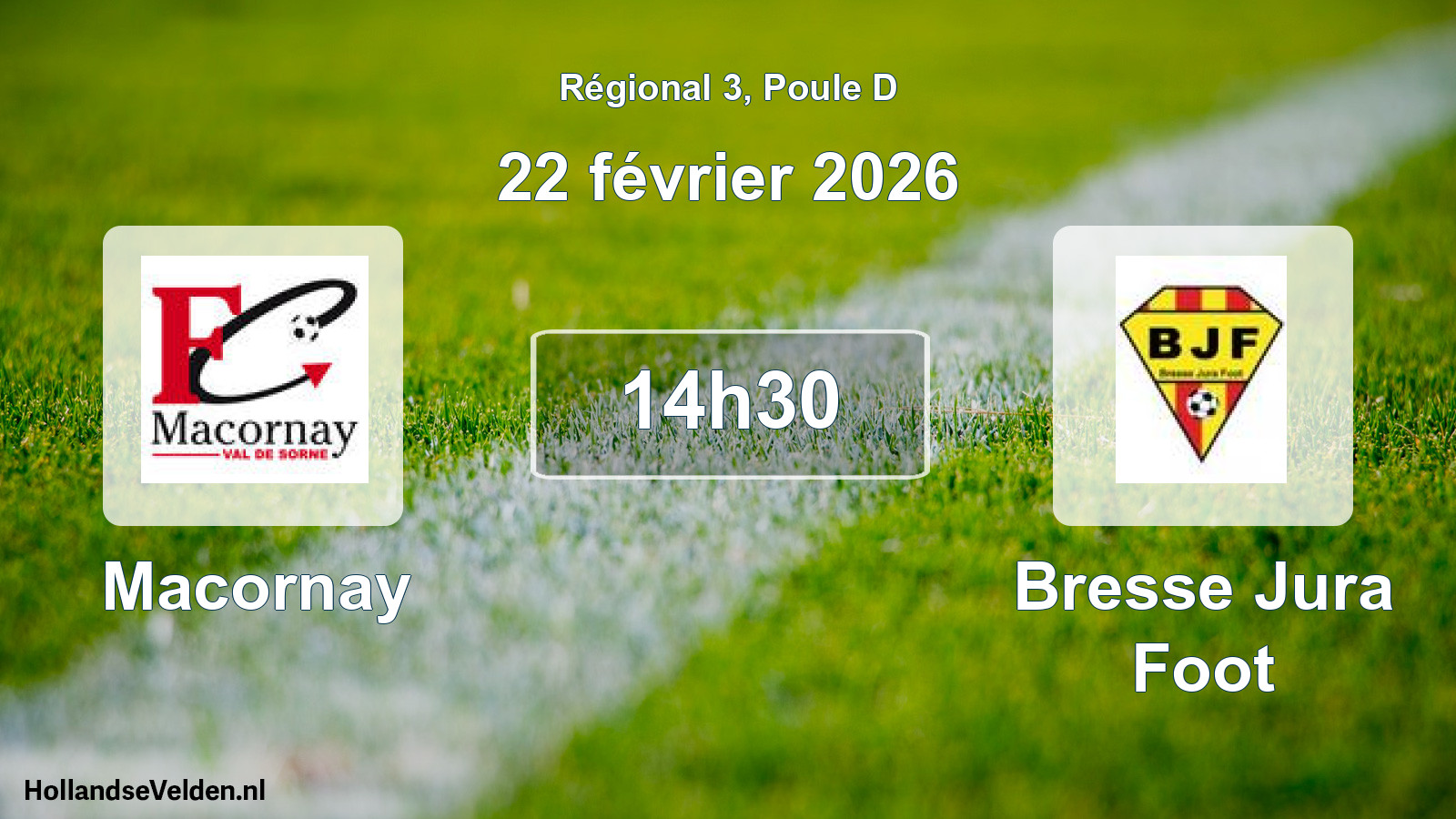 Scheduled Match: Macornay - Bresse Jura Foot (22 February 2026)