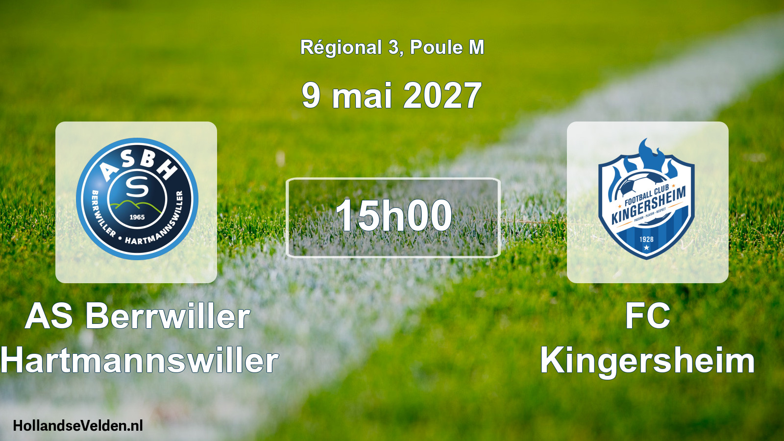 Match programmé: AS Berrwiller Hartmannswiller - FC Kingersheim (9 mai 2027)