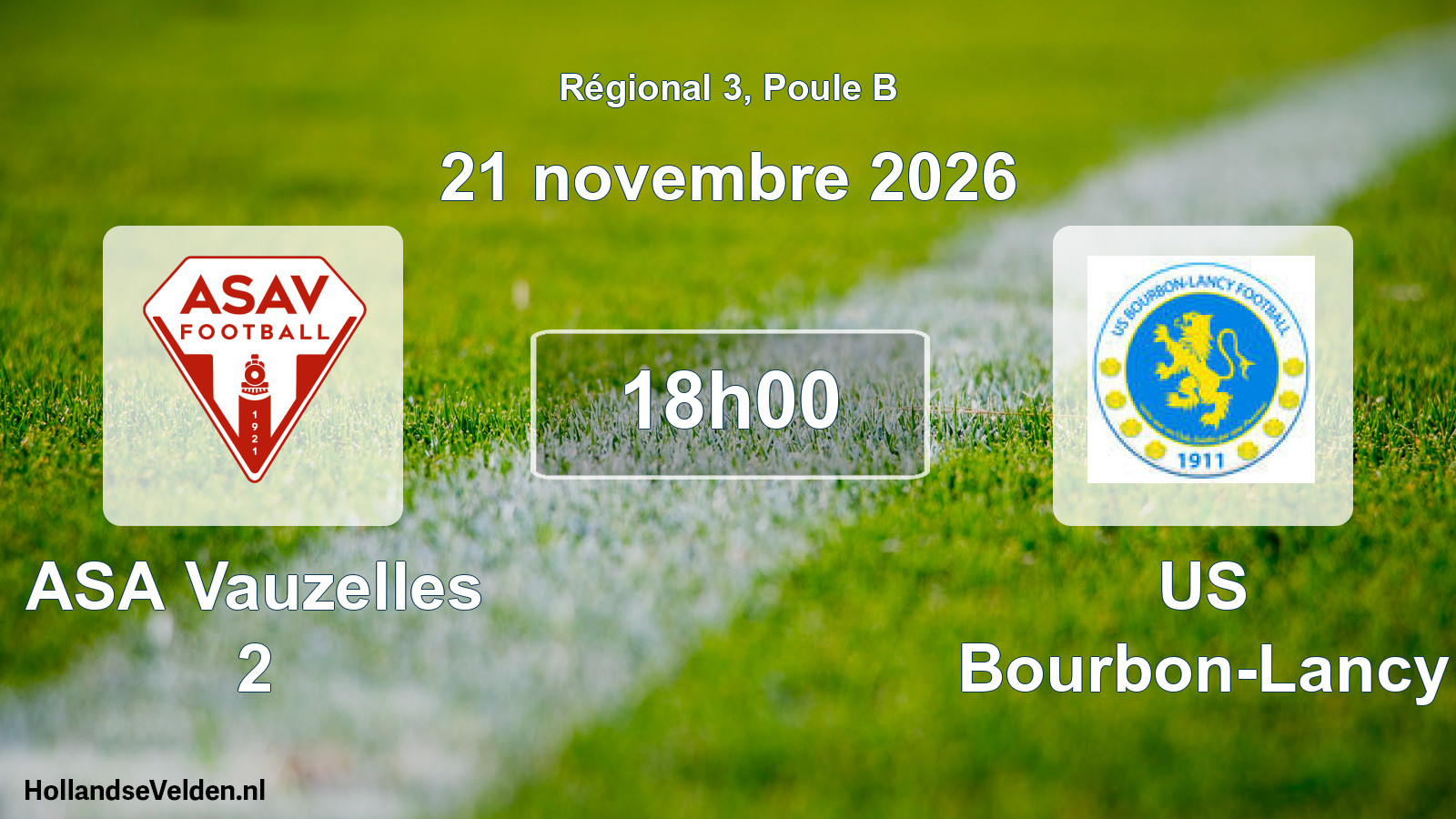 Scheduled Match: ASA Vauzelles 2 - US Bourbon-Lancy (21 November 2026)