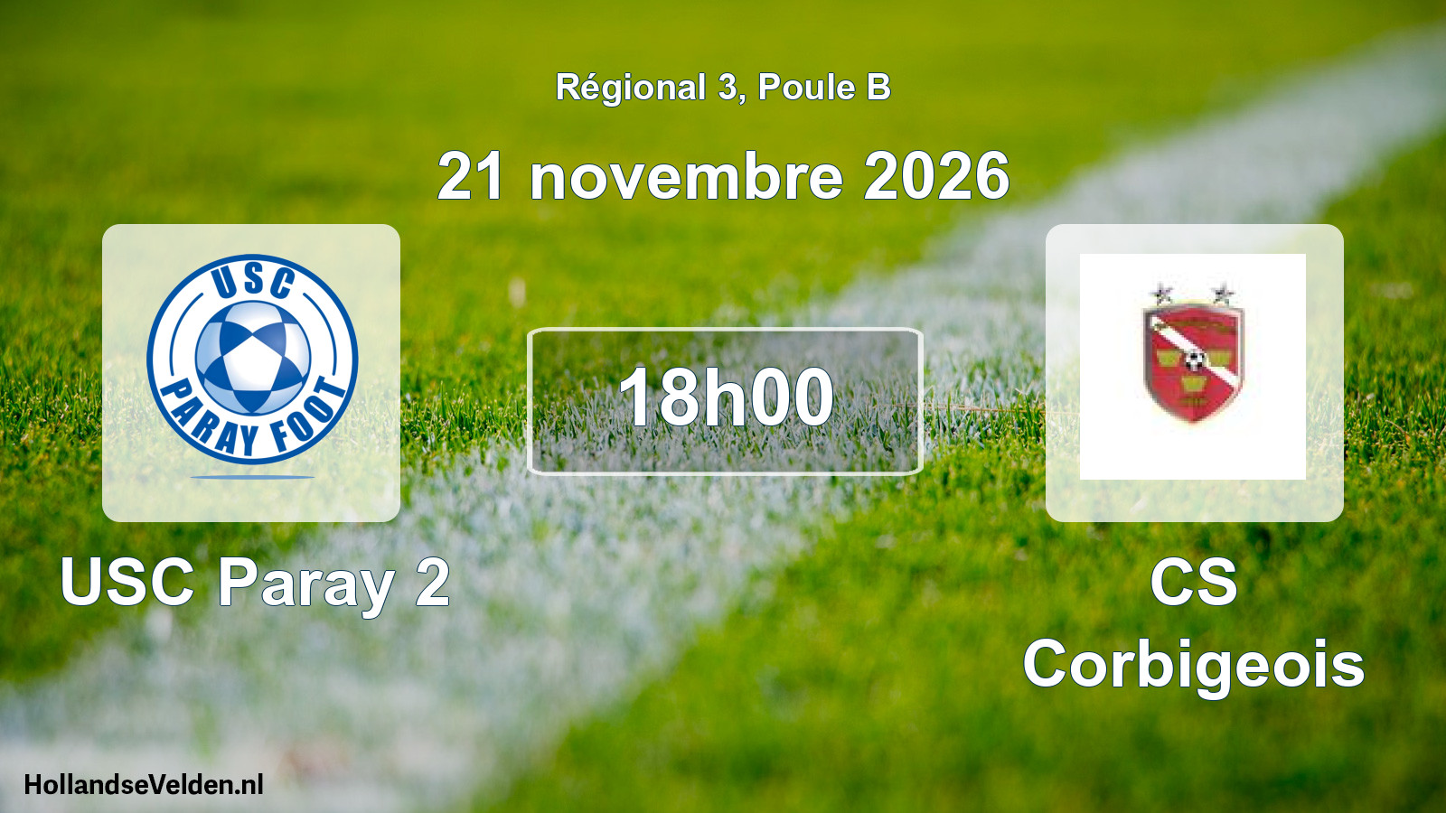 Match programmé: USC Paray 2 - CS Corbigeois (21 novembre 2026)