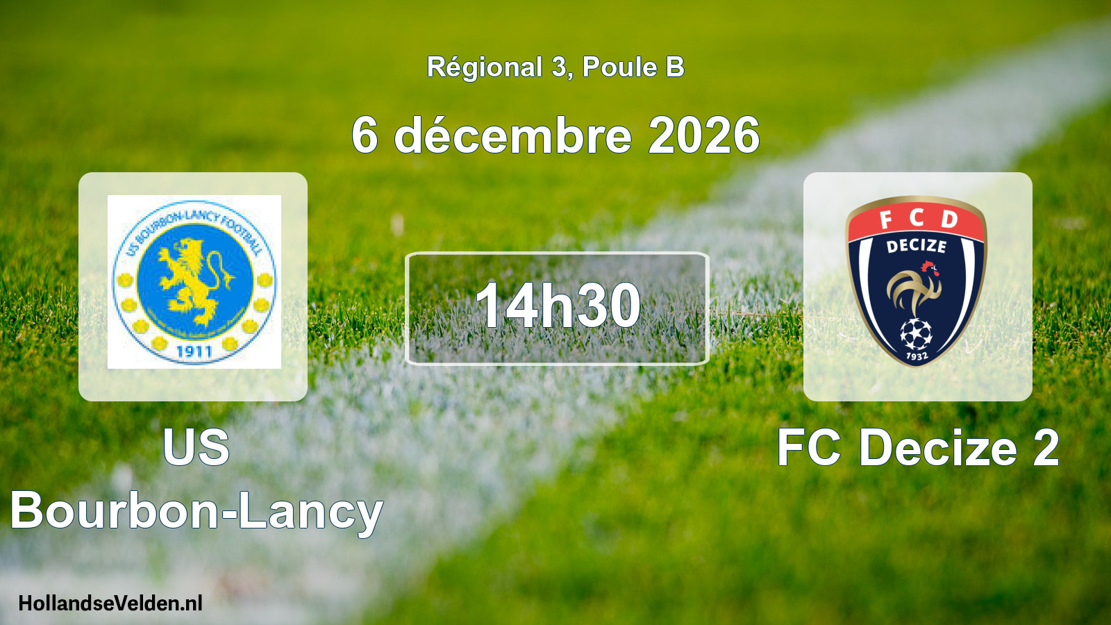 Scheduled Match: US Bourbon-Lancy - FC Decize 2 (6 December 2026)