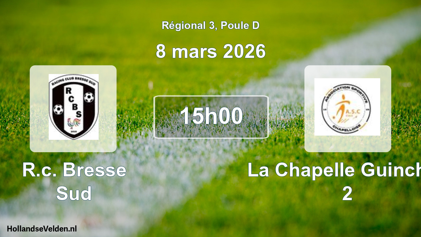 Scheduled Match: R.c. Bresse Sud - La Chapelle Guinchay 2 (8 March 2026)