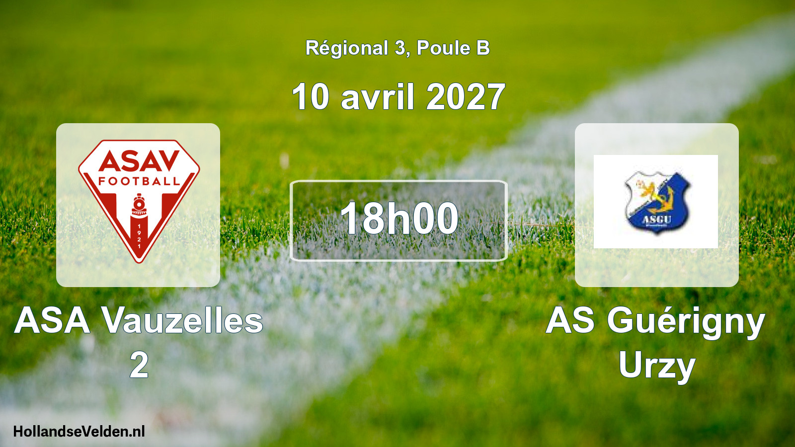 Scheduled Match: ASA Vauzelles 2 - AS Guérigny Urzy (10 April 2027)