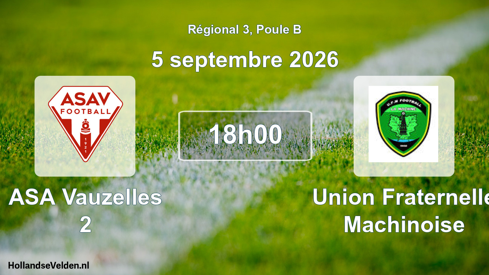 Scheduled Match: ASA Vauzelles 2 - Union Fraternelle Machinoise (5 September 2026)
