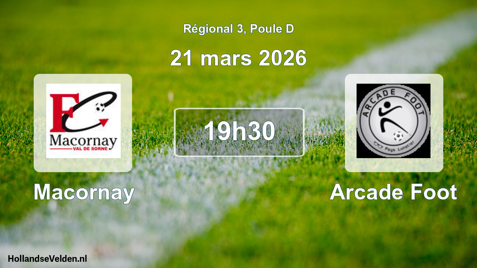 Scheduled Match: Macornay - Arcade Foot (21 March 2026)
