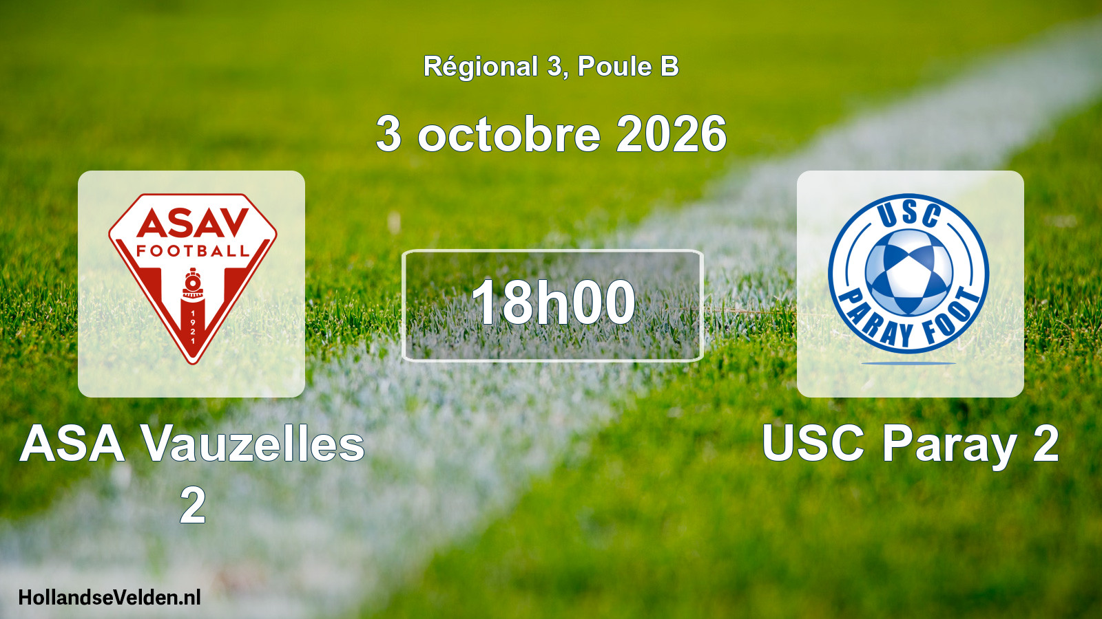 Scheduled Match: ASA Vauzelles 2 - USC Paray 2 (3 October 2026)