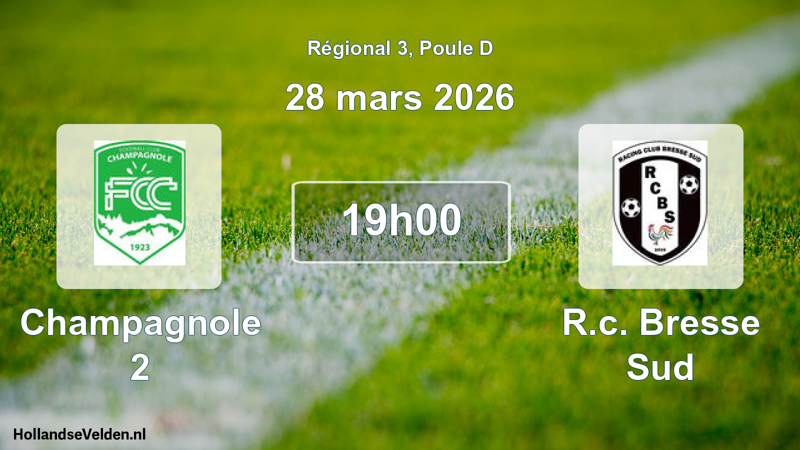 Geplande wedstrijd: Champagnole 2 - R.c. Bresse Sud (28 mars 2026)