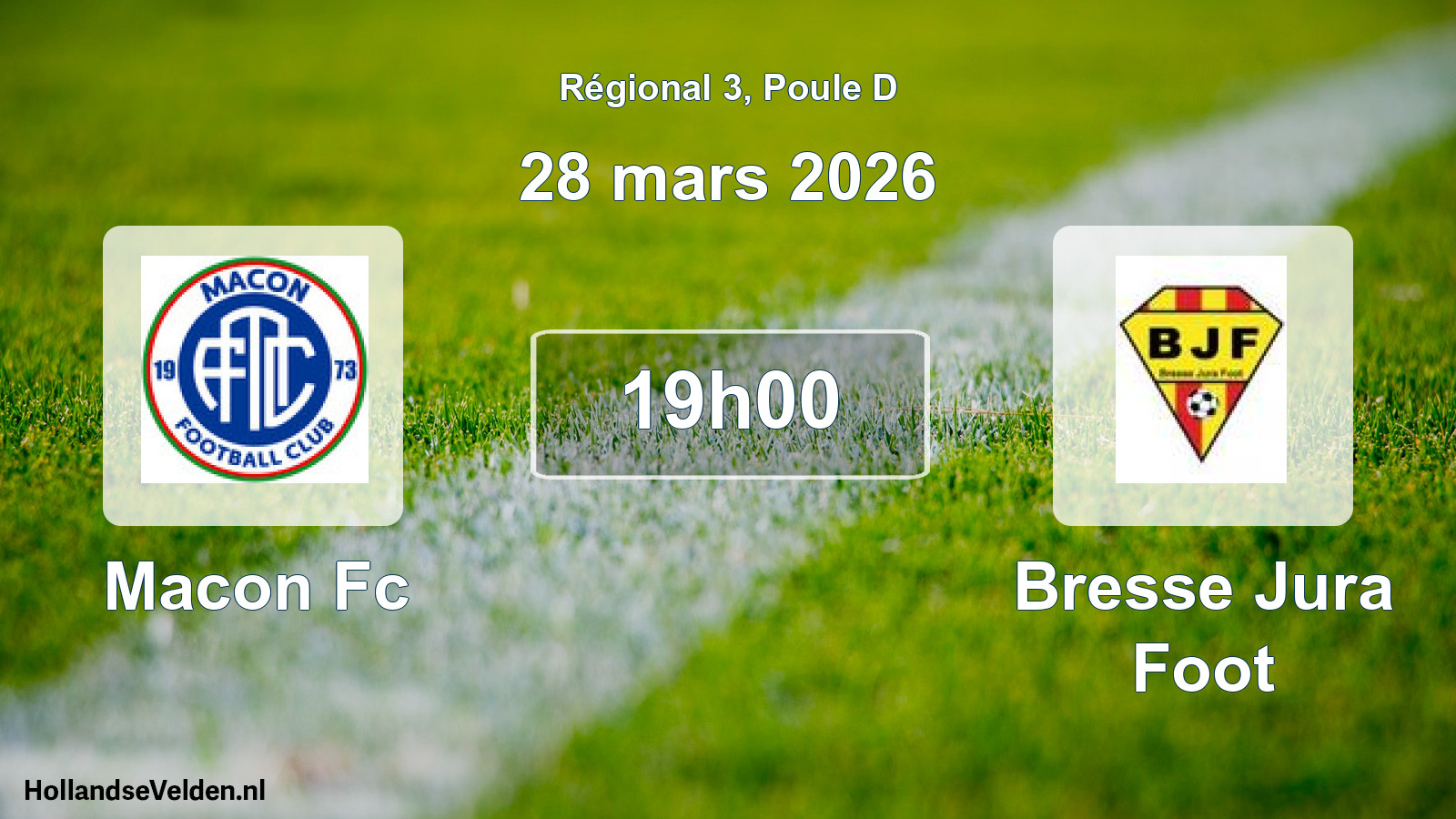 Geplande wedstrijd: Macon Fc - Bresse Jura Foot (28 maart 2026)