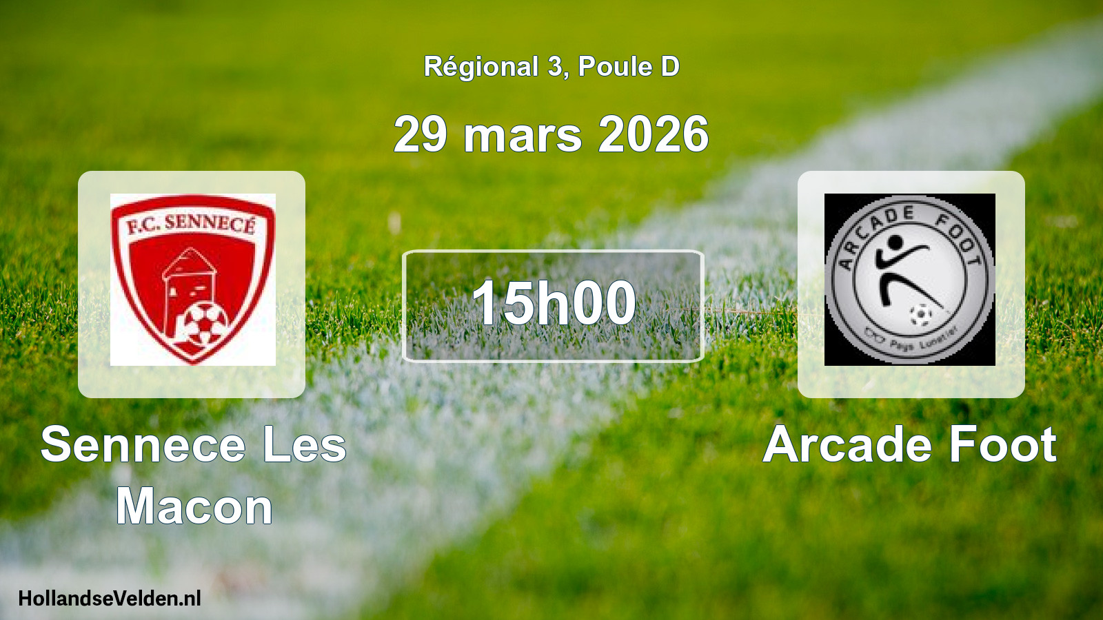 Scheduled Match: Sennece Les Macon - Arcade Foot (29 March 2026)