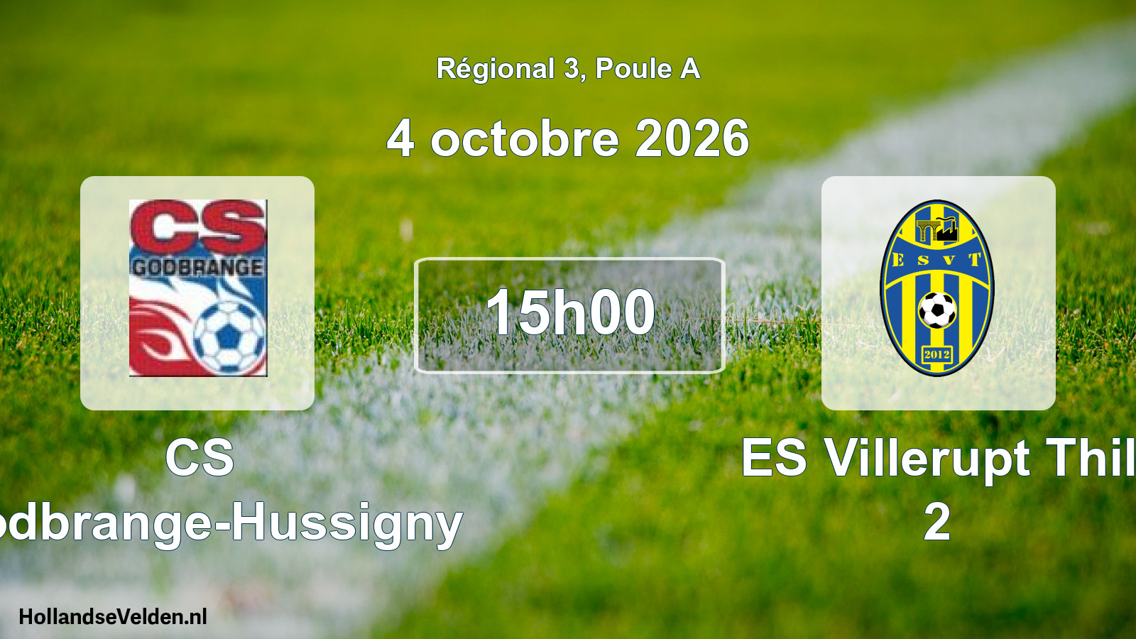 Match programmé: CS Godbrange-Hussigny - ES Villerupt Thil 2 (4 octobre 2026)