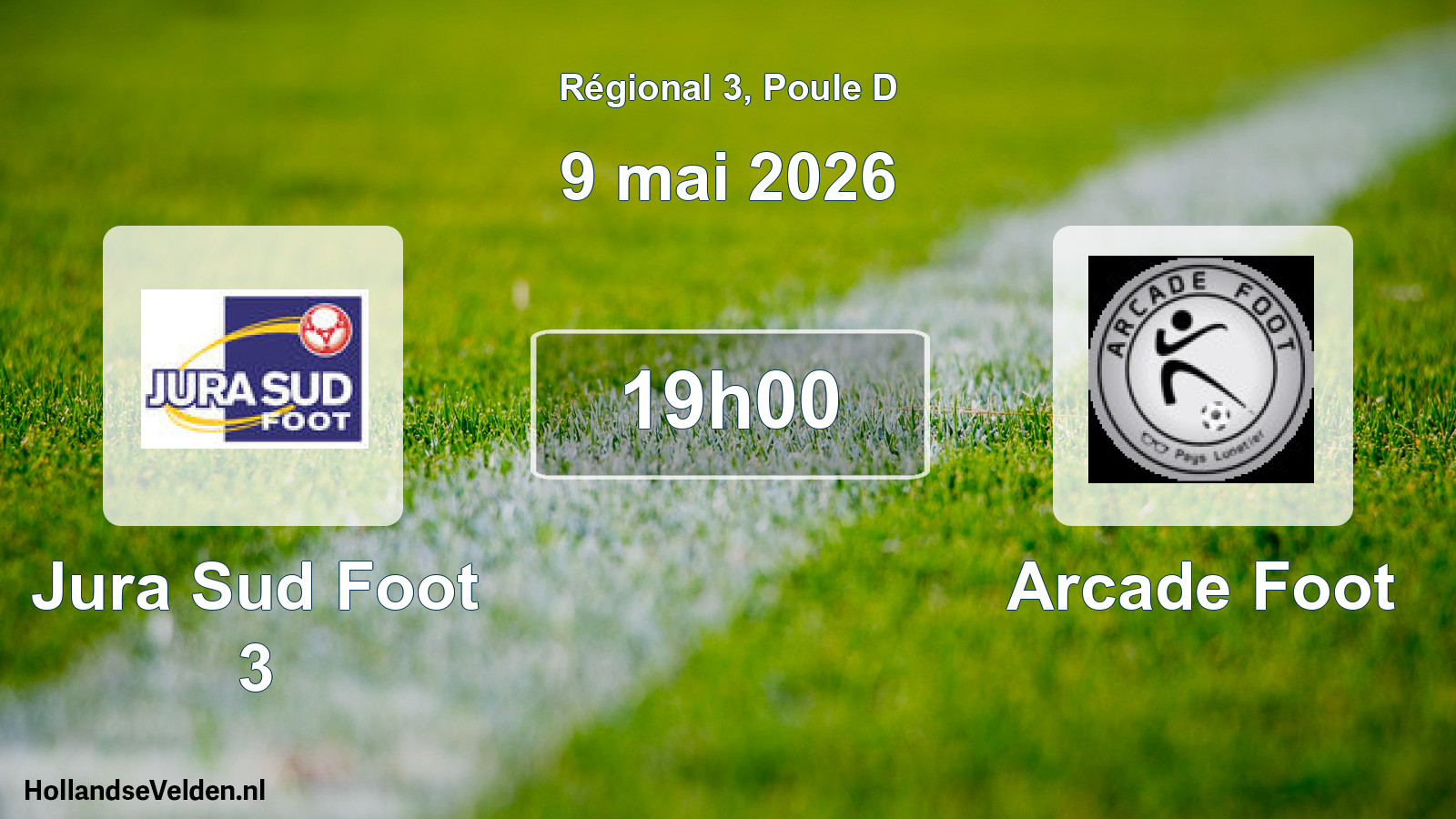 Scheduled Match: Jura Sud Foot 3 - Arcade Foot (9 May 2026)
