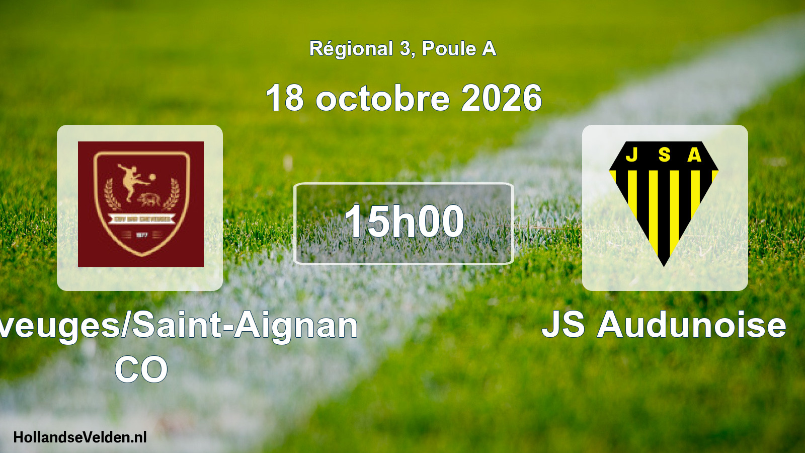 Match programmé: Cheveuges/Saint-Aignan CO - JS Audunoise (18 octobre 2026)