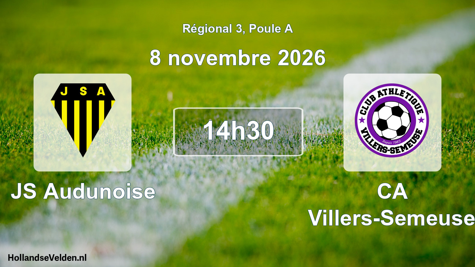 Scheduled Match: JS Audunoise - CA Villers-Semeuse (8 November 2026)