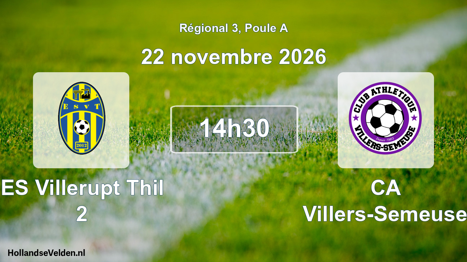 Match programmé: ES Villerupt Thil 2 - CA Villers-Semeuse (22 novembre 2026)
