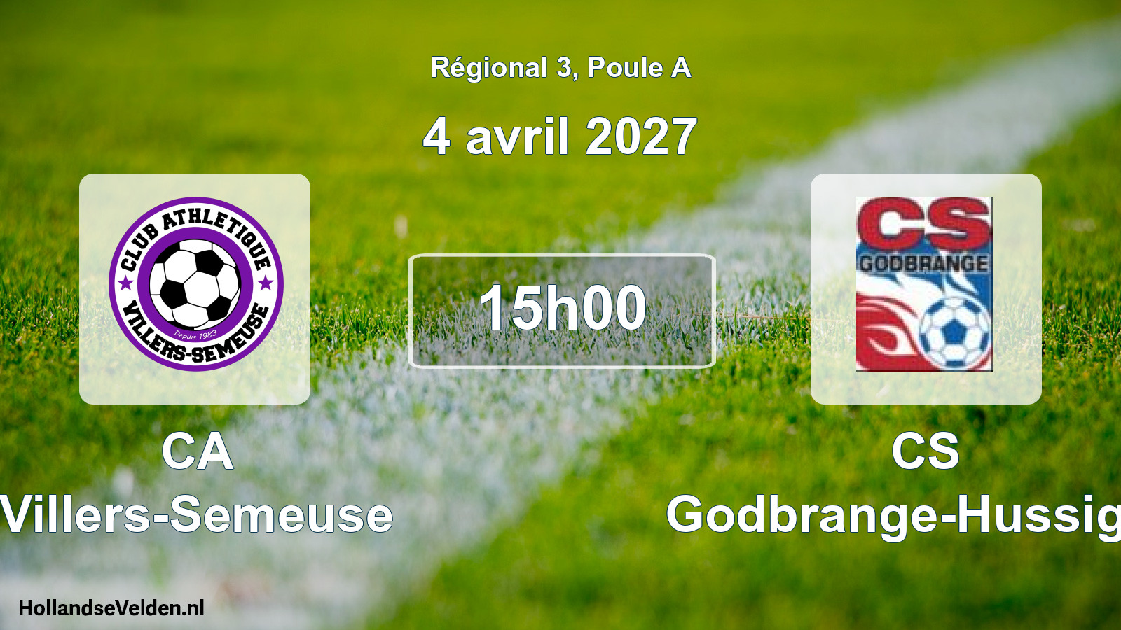 Scheduled Match: CA Villers-Semeuse - CS Godbrange-Hussigny (4 April 2027)
