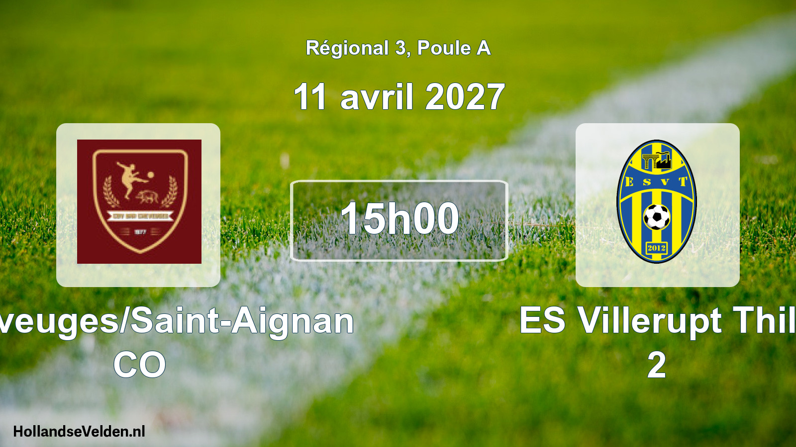 Match programmé: Cheveuges/Saint-Aignan CO - ES Villerupt Thil 2 (11 avril 2027)