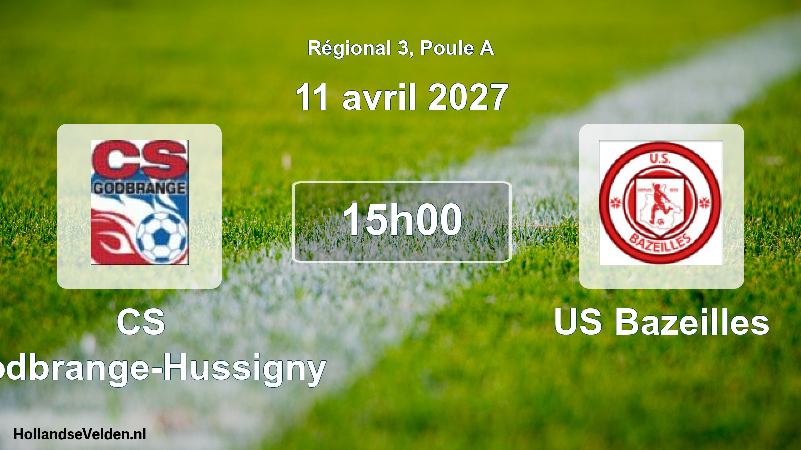 Match programmé: CS Godbrange-Hussigny - US Bazeilles (11 avril 2027)