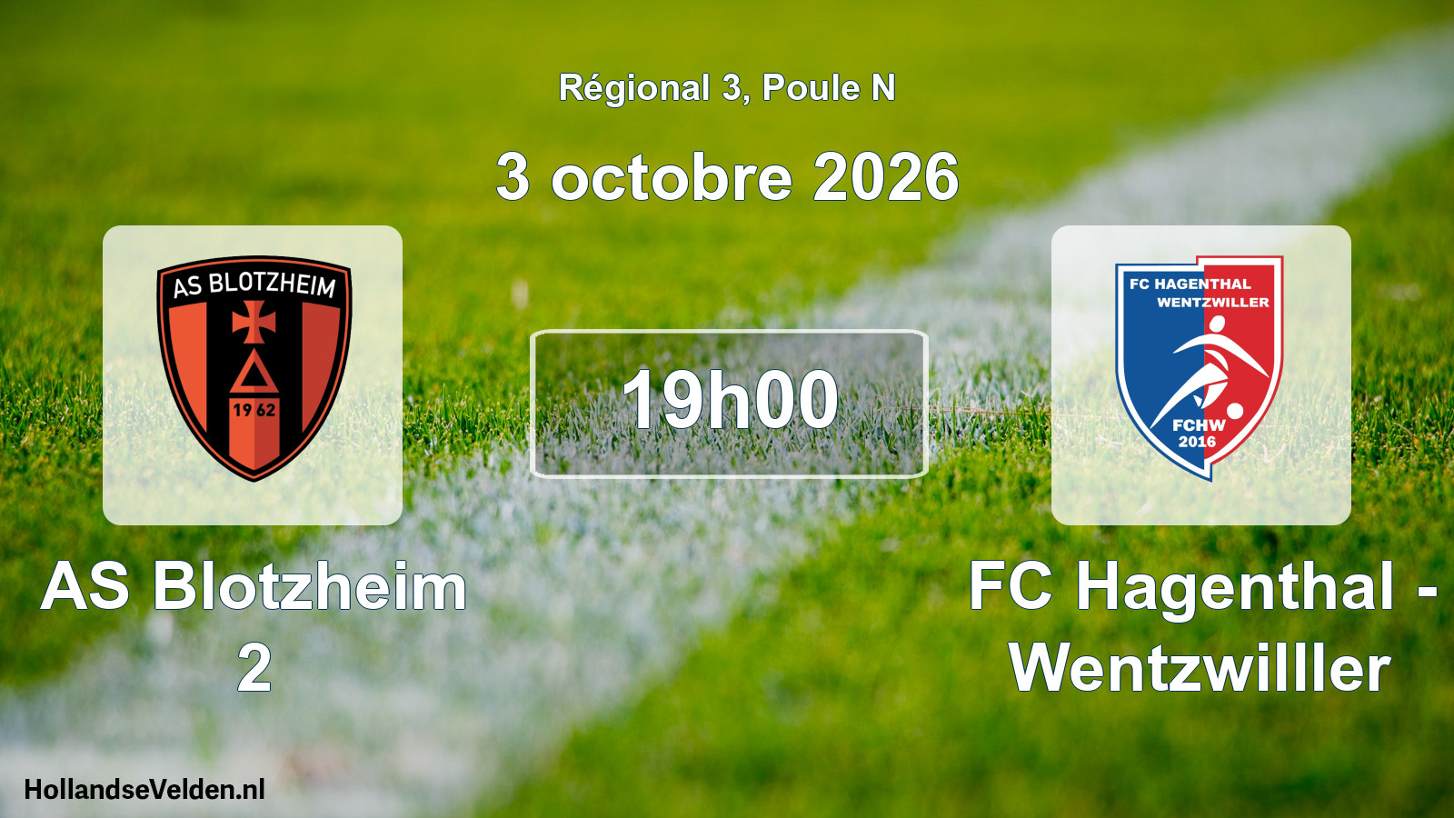 Match programmé: AS Blotzheim 2 - FC Hagenthal - Wentzwilller (3 octobre 2026)
